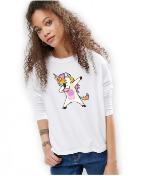 Bluza dama alba Cool Unicorn