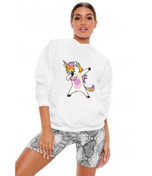 Hanorac dama alb - Cool Unicorn
