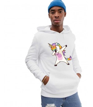 Hanorac Barbati Alb - Cool Unicorn