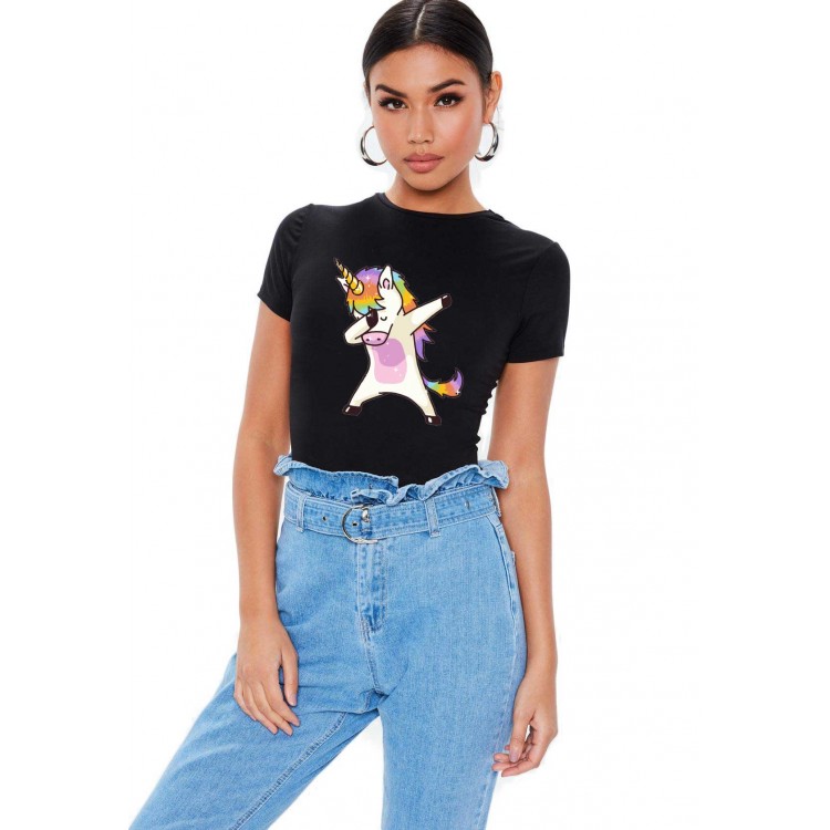 Tricou dama negru - Cool Unicorn Tricou dama negru - Cool Unicorn
