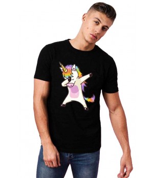 Tricou barbati negru - Cool Unicorn