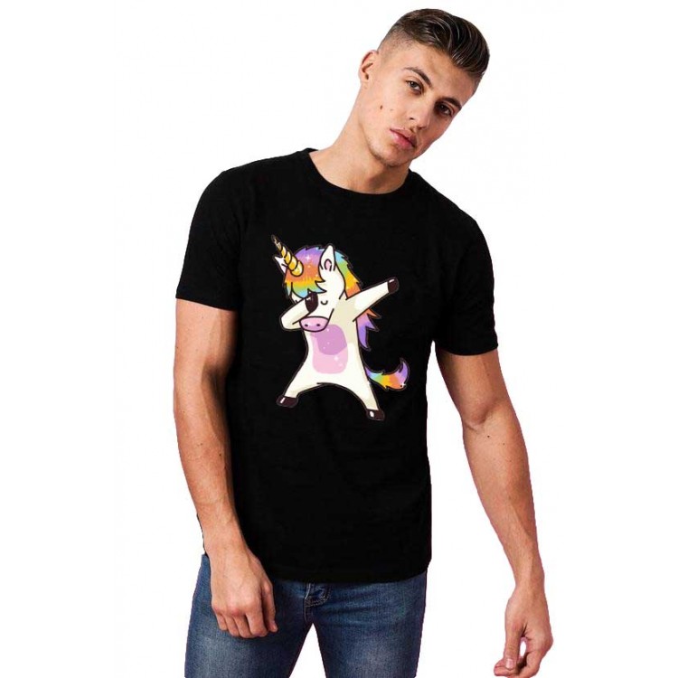 Tricou barbati negru - Cool Unicorn