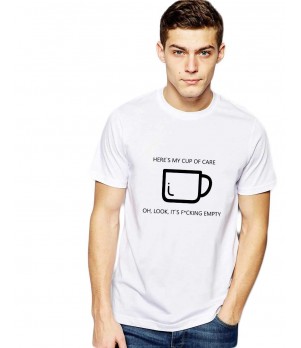 Tricou barbati alb - Cup of care