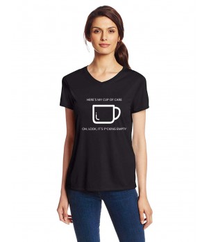 Tricou dama negru - Cup of care