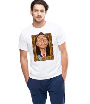 Tricou barbati alb - Dali - Frame