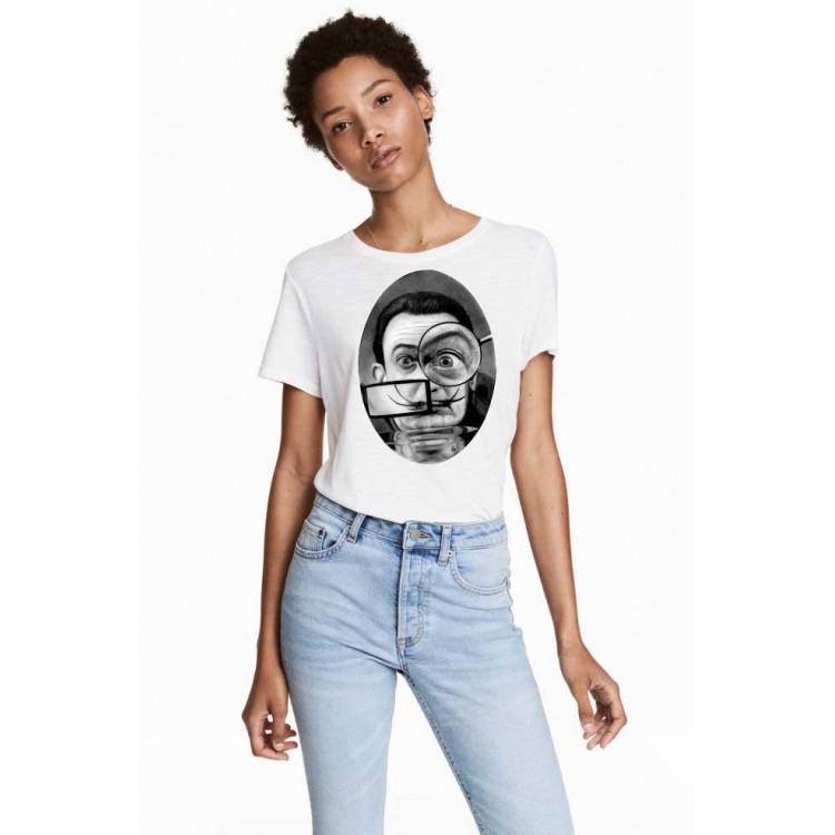 Tricou dama alb - Dali - The Watcher Tricou dama alb - Dali - The Watcher