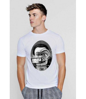 Tricou barbati alb - Dali - The Watcher