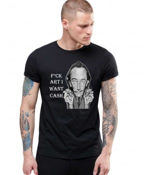 Tricou barbati negru - Dali - I want CASH