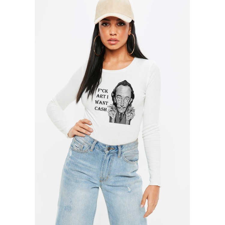 Bluza dama alba - Dali - I want CASH Bluza dama alba - Dali - I want CASH
