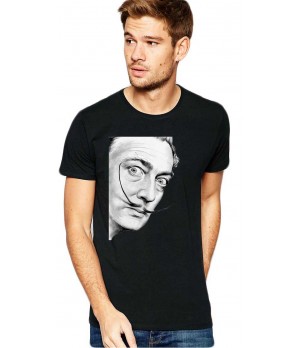 Tricou barbati negru - Dali - Portret