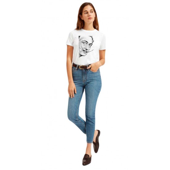 Tricou dama alb - Dali - Portret Tricou dama alb - Dali - Portret