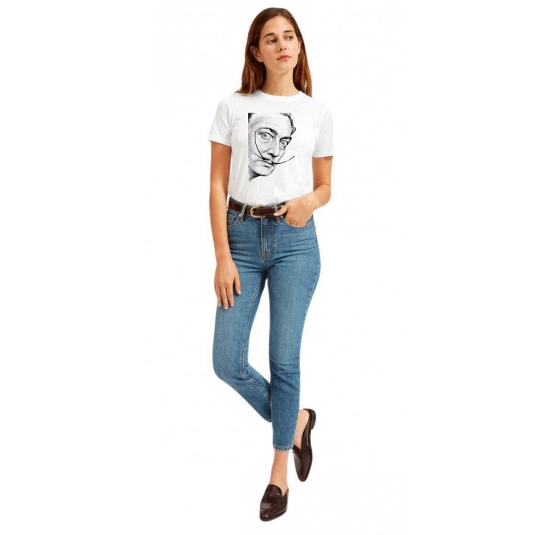 Tricou dama alb - Dali - Portret Tricou dama alb - Dali - Portret