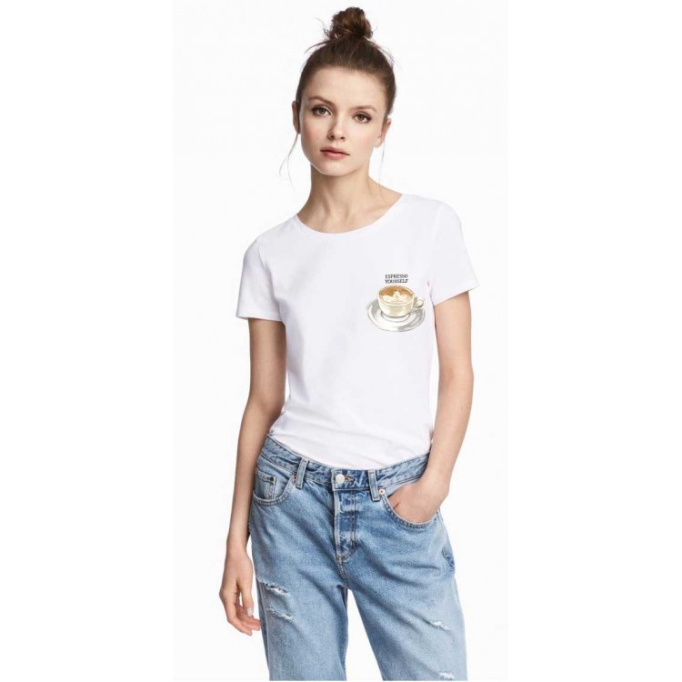 Tricou dama alb - Espresso Yourself I Tricou dama alb - Espresso Yourself I