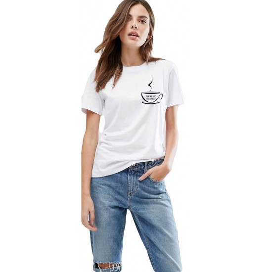 Tricou dama alb - Espresso Yourself II Tricou dama alb - Espresso Yourself II