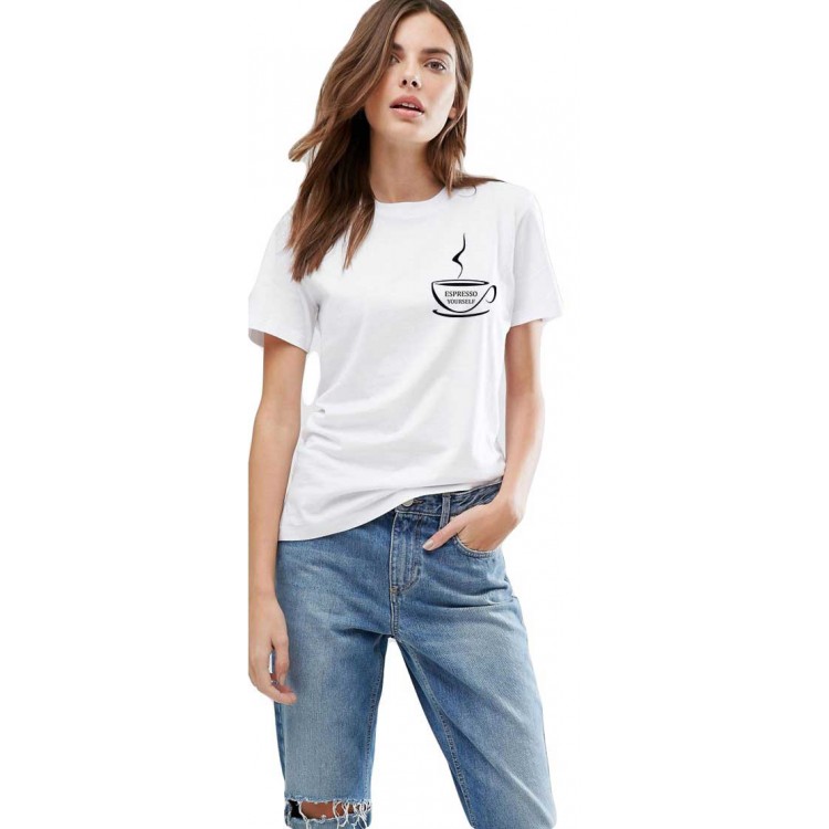 Tricou dama alb - Espresso Yourself II Tricou dama alb - Espresso Yourself II