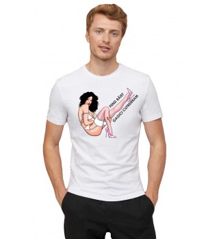  Tricou barbati alb - Fiind Baiet Cutreieram