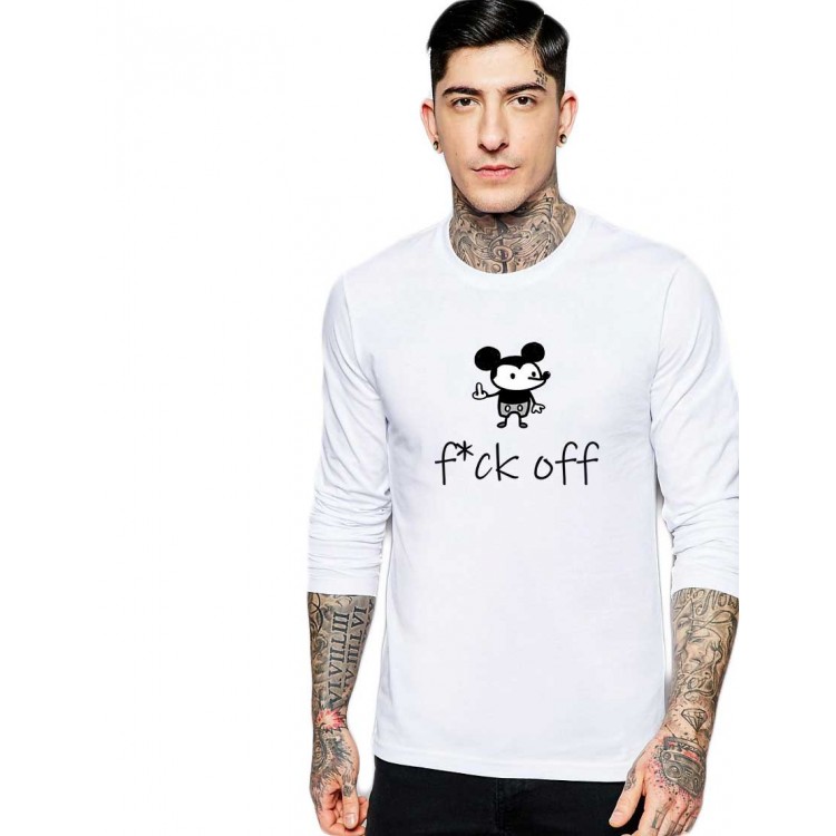 Bluza barbati alba - f*ck off Mickey Mouse Bluza barbati alba - f*ck off Mickey Mouse