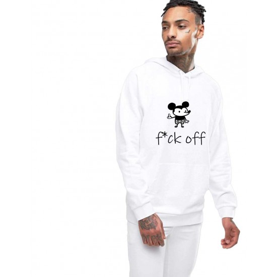 Hanorac Barbati Alb - f*ck off Mickey Mouse Hanorac Barbati Alb - f*ck off Mickey Mouse