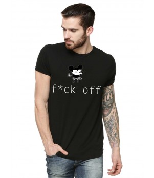 Tricou barbati negru - f*ck off Mickey Mouse