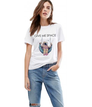 Tricou dama alb -  Give me space