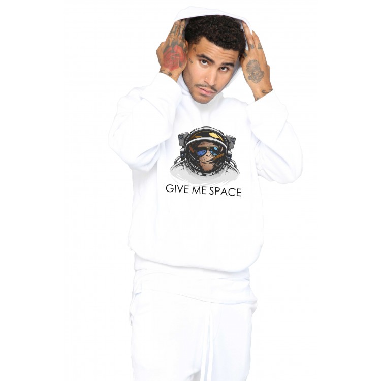 Hanorac Barbati Alb - Give me space Hanorac Barbati Alb - Give me space