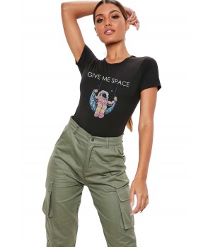 Tricou dama negru - Give me space