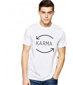 Tricou barbati alb - Karma
