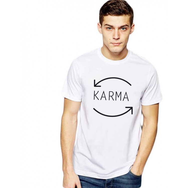 Tricou barbati alb - Karma Tricou barbati alb - Karma
