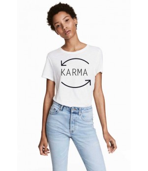 Tricou dama alb - Karma