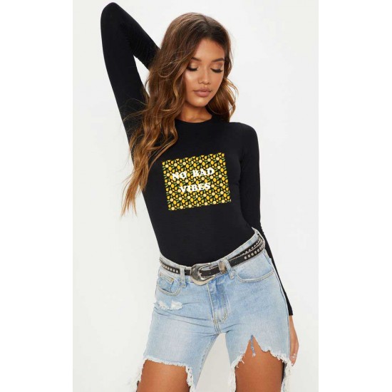 Bluza dama neagra - No Bad Vibes Bluza dama neagra - No Bad Vibes