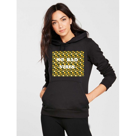 Hanorac dama negru - No Bad Vibes Hanorac dama negru - No Bad Vibes