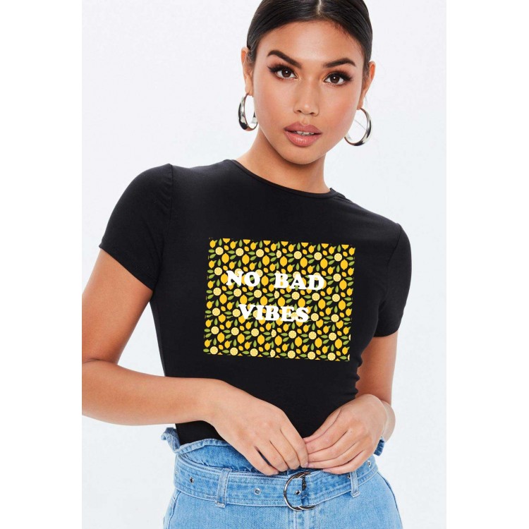 Tricou dama negru - No Bad Vibes Tricou dama negru - No Bad Vibes