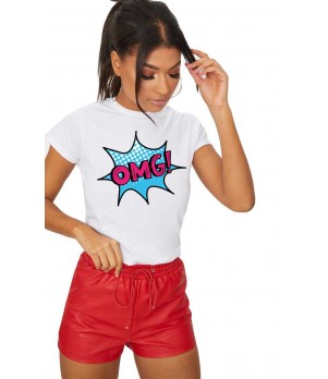 Tricou dama alb - OMG