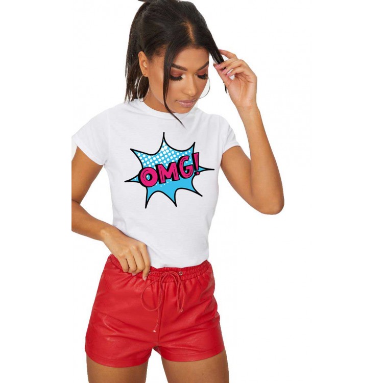 Tricou dama alb - OMG Tricou dama alb - OMG