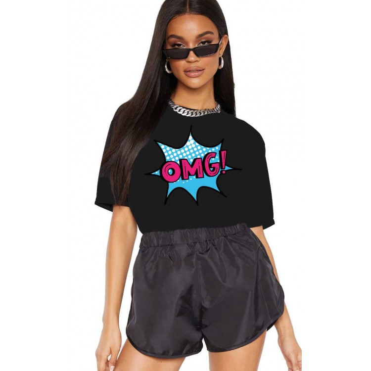 Tricou dama negru - OMG Tricou dama negru - OMG