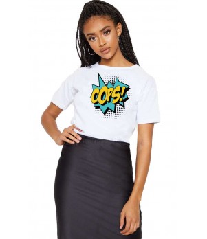 Tricou dama alb - Oops