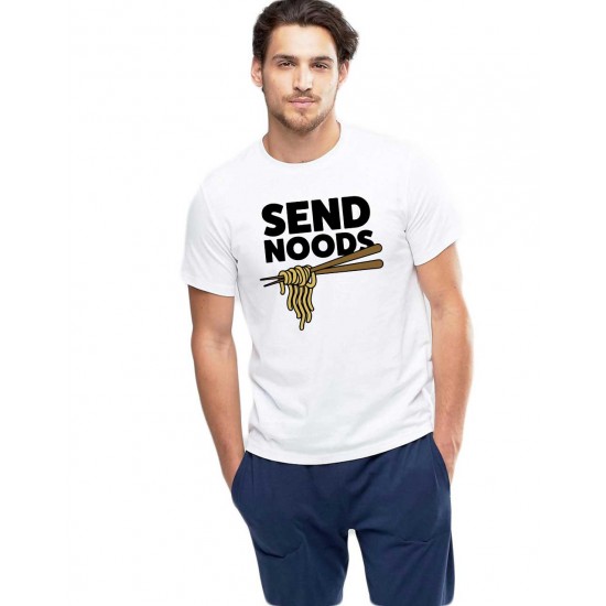 Tricou barbati alb - Send Noods Tricou barbati alb - Send Noods