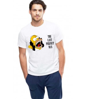 Tricou barbati alb - Simpson