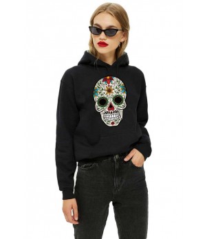 Hanorac dama negru - Sugar Skull Colorful
