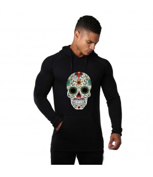 Hanorac Barbati Negru - Sugar Skull Colorful