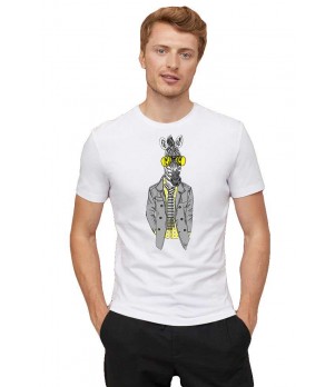  Tricou barbati alb - Zebra Fashion