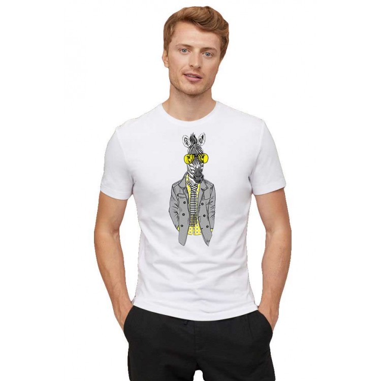 Tricou barbati alb - Zebra Fashion Tricou barbati alb - Zebra Fashion