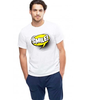  Tricou barbati alb - Smile