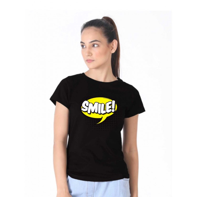 Tricou dama negru - Smile Tricou dama negru - Smile