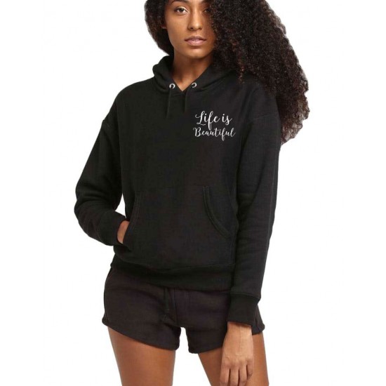 Hanorac dama negru - Life is beautiful Hanorac dama negru - Life is beautiful