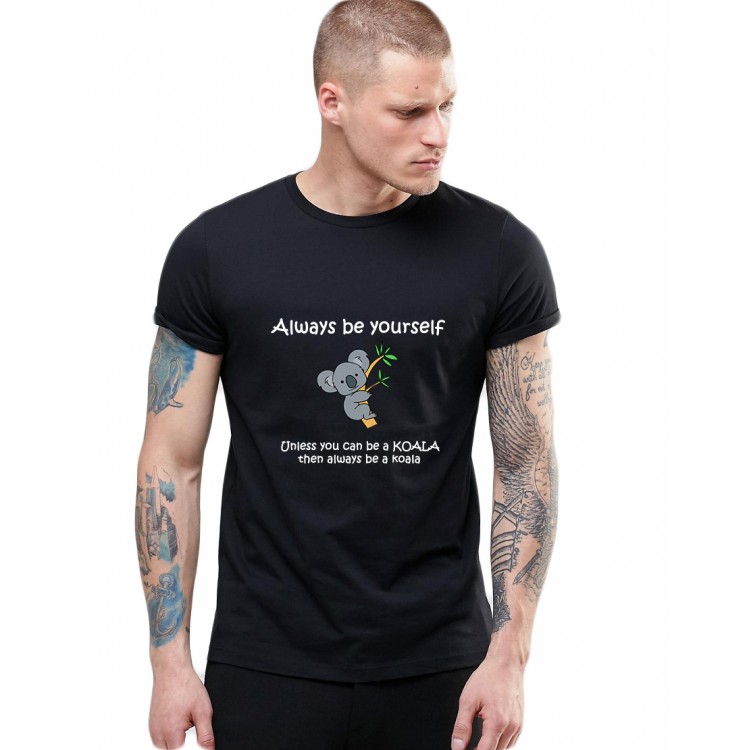 Tricou barbati negru, Be yourself, Koala Tricou barbati negru, Be yourself, Koala