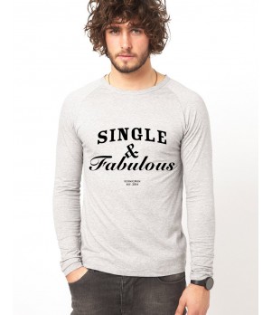 Bluza gri, barbati, Single & Fabulous