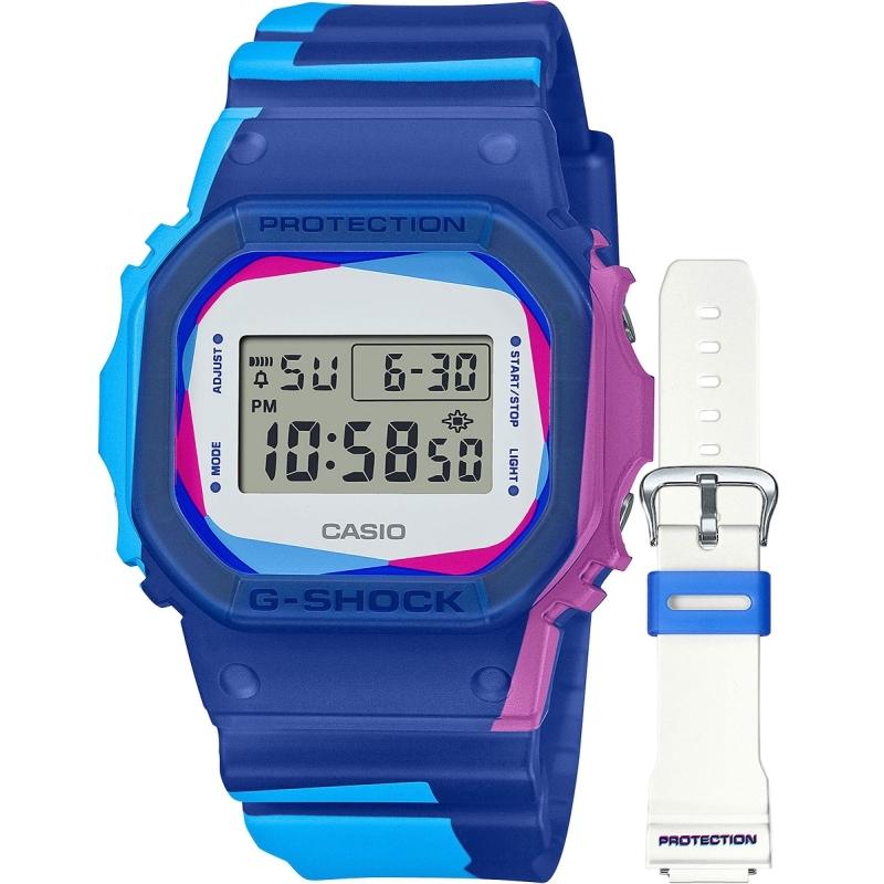 Ceas Casio G-Shock, The Origin DWE-5600PR-2ER, Set cu 2 bratari si carcase suplimentare