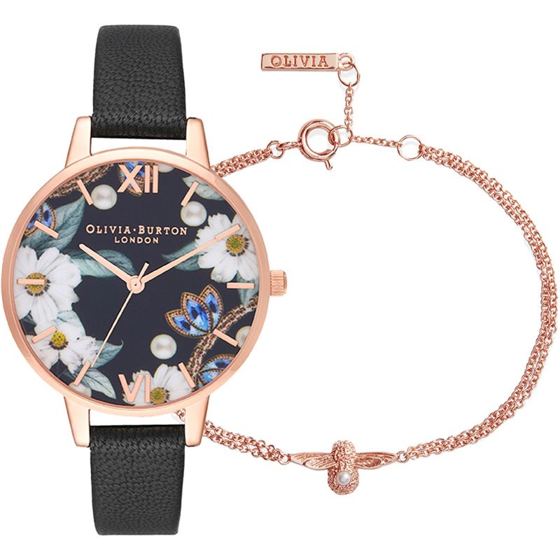 Ceas Dama, Olivia Burton, Bejewelled OB16GSET24, Set cu Bratara