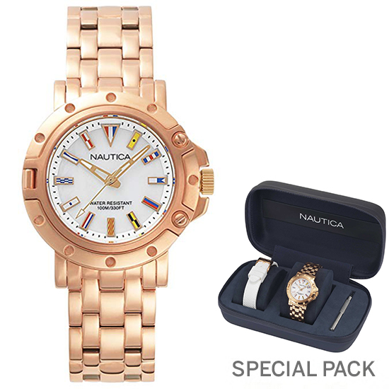 Ceas Dama NAUTICA PORTHOLE (OblÃ²) (2 straps, special packaging) NAPPRH006